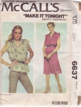 Mc Call&#39;s 6637 Pattern Size Small 10-12 Misses&#39; Dress Or Top Uncut - £2.38 GBP