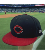 Cincinnati Reds New Era Fitted Hat Size 8 59Fifty MLB Navy Red Brim Cap ... - £15.14 GBP