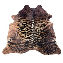 Tiger Brindle Cowhide Rug Size: 7.5x6.5 feet Y-079 - $256.41