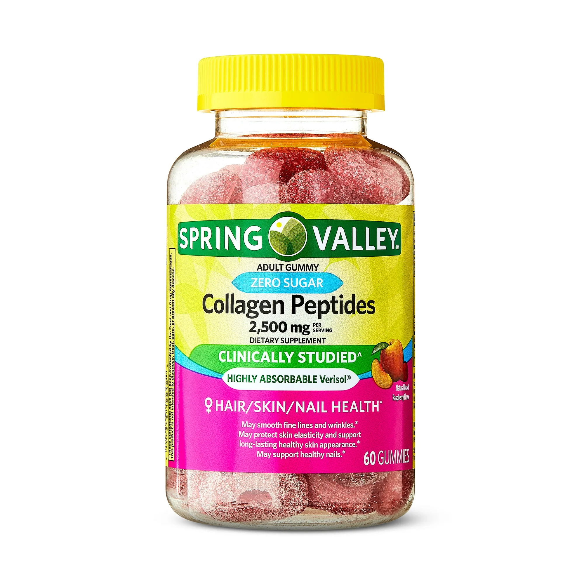 Spring Valley Zero Sugar Collagen Peptides 2500mg Gummy | 60 Count - $29.99