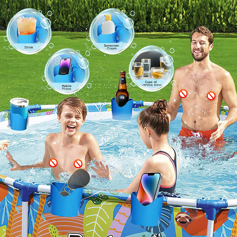 Swimming Pool Cup Holder Hanging Pool Side r Storage Holder Plastic Ligh... - $36.51