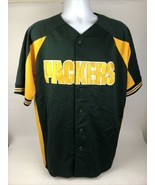 Vintage Green Bay Packers Majestic Short Sleeve Button Up Jersey XL - LOOK - £15.70 GBP