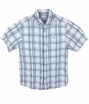 Columbia Titanium Men&#39;s Short Sleeve Semi Vented Plaid Shirt size Large - £13.23 GBP