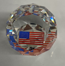 Glass USA American Flag Paperweight - £11.55 GBP