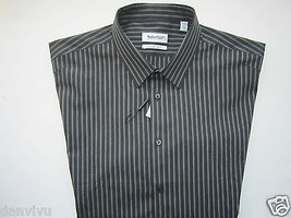 Calvin Klein Extreme Slim Fit Pointed Stripes Men’s Dress Shirt Black 17 | 33  - £27.27 GBP