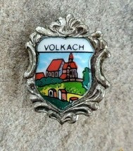 VOLKACH Bavarian Travel Shield Crest Oktoberfest Resort Lapel Hat Pin Germany - £12.34 GBP