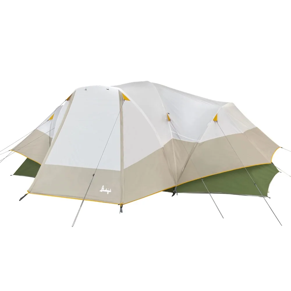 Grove 8-Person 2 Room Hybrid Dome Tent, with Full Fly, Off-White / Green Outdoor - £86.52 GBP