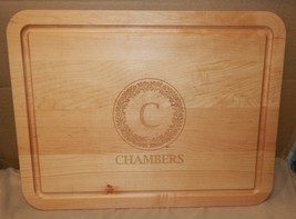 Personalized Premium Maple Cutting Board Chambers 16&quot; x 12&quot; x 3/4&quot; USA 234G - £38.70 GBP