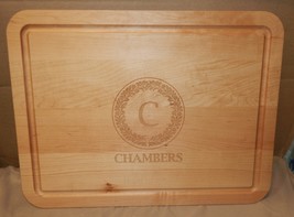 Personalized Premium Maple Cutting Board Chambers 16&quot; x 12&quot; x 3/4&quot; USA 234G - £39.49 GBP