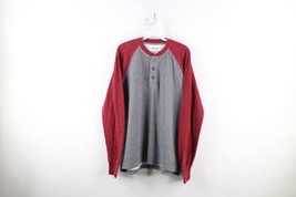 Vtg Cabelas Mens Large Dual Layer Thermal Color Block Long Sleeve Henley T-Shirt - £31.61 GBP