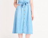 Dex Clothing Short Sleeve Button Front Tencel Midi Dress Size M - $48.51