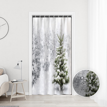 DORCEV 48X72Inch Winter Natural Landscape Shower Curtain Sets Snow Covered Pine  - £20.10 GBP