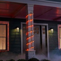 New! 69 Ft. 300-Count Orange Smooth Mini LED Halloween String Lights on Spool - £31.96 GBP