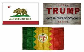 3x5 Trump White &amp; State of California &amp; City of Los Angeles Set Flag 3&#39;x5&#39; - £11.89 GBP