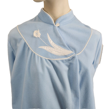 Serenity Long Robe Women Size Large Blue Snap Front Pocket - $276.21 MXN