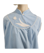 Serenity Long Robe Women Size Large Blue Snap Front Pocket - $14.85
