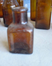Small Vintage Brown Amber Glass Prot &amp; Nuclein Medicine Bottle - £14.79 GBP
