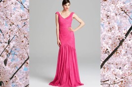 $598 New W. Tag Monique Lhuillier Pink Tulle Gown Us 2 - £302.95 GBP