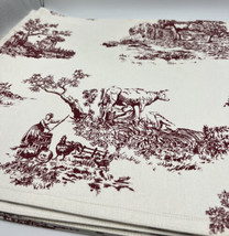 Placemats French Country Farm Various Scenes Toile Set 4 Red Cream Reversible - £35.99 GBP