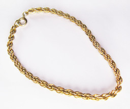 Fine Vintage 1/20th 14K Gold Filled Rope Bracelet - 7.8 Grams - $79.19