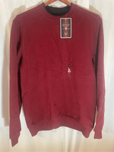 Sueded Fleece Sweater- Arrow -NEW Small Red Cotton/Poly Long Sleeve Mens... - £13.23 GBP
