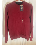 Sueded Fleece Sweater- Arrow -NEW Small Red Cotton/Poly Long Sleeve Mens... - £13.14 GBP
