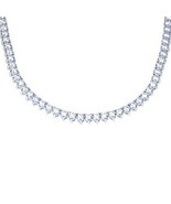 18 &quot; Brillante Taglio Rotondo Finto Tennis Collana 14K White Argento Pla... - €221,79 EUR