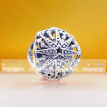 925 Sterling Silver Celestial Snowflake Charm Bead 2022 Winter Collection - £13.27 GBP