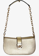 New Michael Kors Carmen Small Pouchette Metallic Pale Gold with Dust bag - $85.41