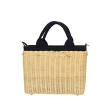 ILUKKY Handbag for Women Handwoven Straw Beach Bag Canvas Lined Small Square Tot - £66.56 GBP