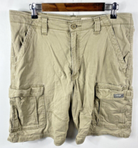 Wrangler Cargo Shorts Size 34 Mens Relaxed Fit Tan Khaki 100% Cotton Poc... - £22.05 GBP