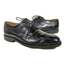 Johnston Murphy Heritage Black Wingtip Oxford Shoes Mens Size 10 D Wide - £28.06 GBP