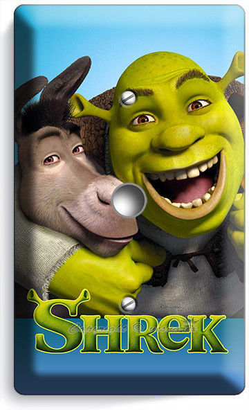 SHREK AND DONKEY LIGHT DIMMER CABLE WALL COVER PLATES KIDS PLAY GAME ROOM DECOR