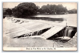 Fox River Dam St Charles Illinois IL 1913 DB Postcard P26 - £3.45 GBP