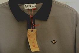 Tapout Vintage Men&#39;s L Gray Black Red Golf Polo Shirt Nwt - £12.05 GBP