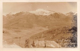 Pikes Peak Colorado Cripple Creek District Vero Foto Cartolina c1940s - £7.57 GBP