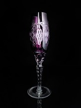 ajka marsala crystal purple champagne flute 9&quot; tall - £139.86 GBP