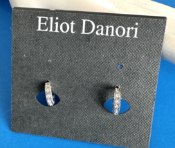 Eliot Danori Rhodium Plated Huggie Hoop Earrings - £14.16 GBP