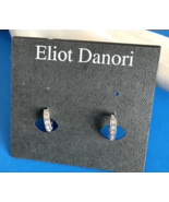 Eliot Danori Rhodium Plated Huggie Hoop Earrings - £14.30 GBP