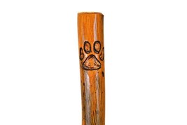 Walking Stick with Dog Print Carving at top, You Choose the Size, Hiking... - £51.08 GBP