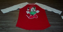 Women&#39;s TEEN Walt Disney MINNIE MOUSE CHRISTMAS T-Shirt MEDIUM NEW w/ TAG - £14.78 GBP