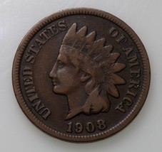 1908-S 1C Indian Cent in Fine Condition, All Brown Color, Fully Readable... - $113.85