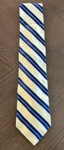 NWT Tommy Hilfiger Striped 100% Silk Yellow &amp; Blue Tie with Tag - $17.56