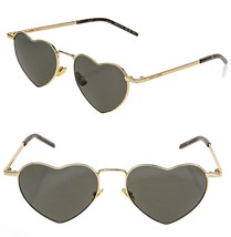 Saint Laurent Authentic Loulou 301 SL301 Gold Gray Metal Heart Sunglasses 004 - $424.71