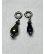 Vintage Lot of 2 Teardrop Pendants Charms Estate Jewelry Find KG - $14.85