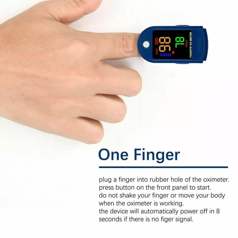 Finger Tip Pulse Oximeter Meter SpO2 Oxygen Saturation Rate Heart Blood ... - $18.65