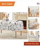 Durable 60x84 Inch Oval Polyester Tablecloth with Bird Design - All-Seas... - $39.87