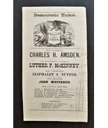 1890 antique GOVERNOR SENATE nh DEMOCRAT TICKET Amsden McKinney Nutter W... - £53.93 GBP