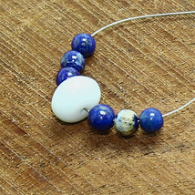 Blue Opal Rondelle Lapis Lazuli Beads Briolette Natural Loose Gemstone J... - £2.35 GBP