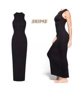 SKIMS COTTON RIB SLEEVELESS LONG DRESS | SOOT - $51.48